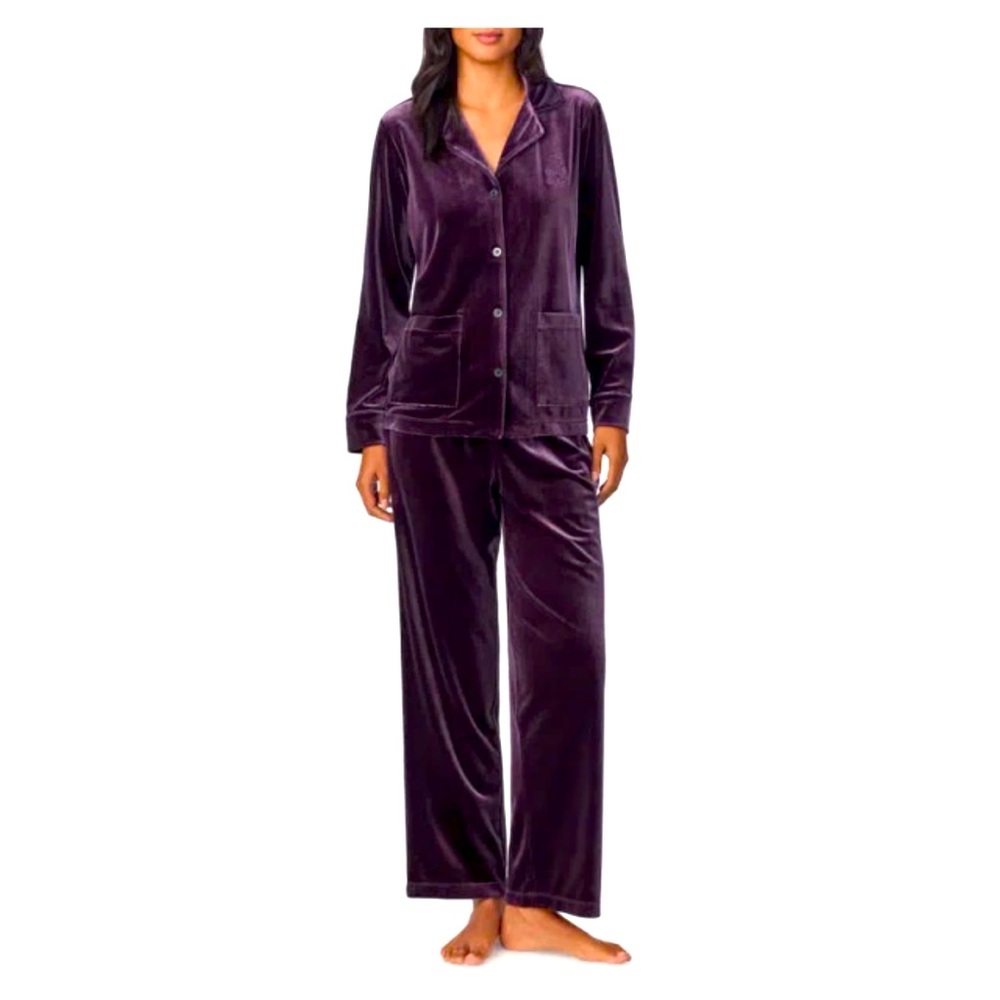 Ralph Lauren Luxury Black Label
Purple Velvet Velour Lounge Pajama Set Large